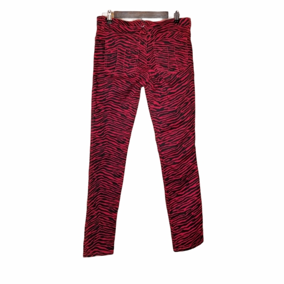Tripp nyc Pants - Tripp NYC Red Black Zebra Skinny Pant
